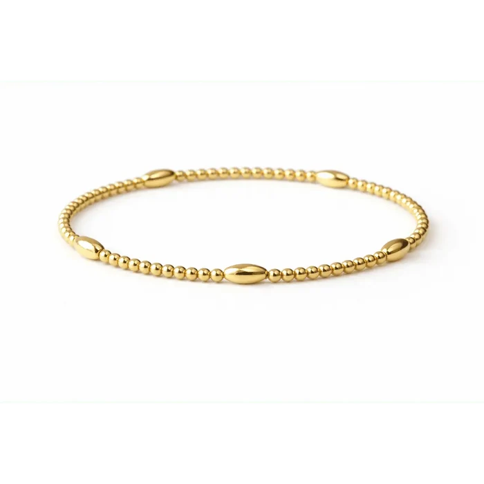 Classic Oval All Gold Bracelet - 7"