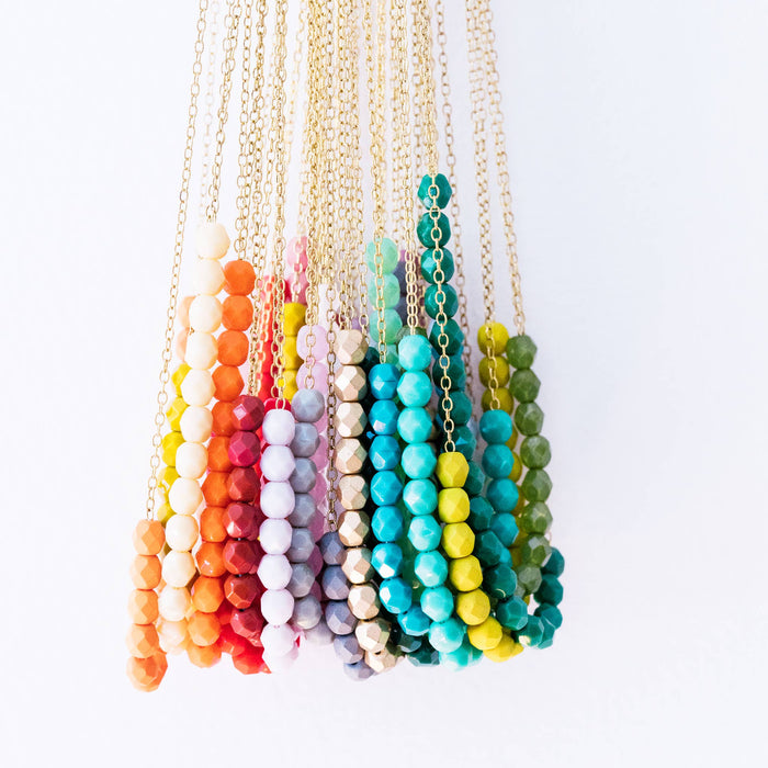 Colorful Glass Bead Layering Necklace
