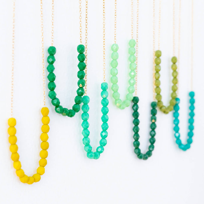 Colorful Glass Bead Layering Necklace