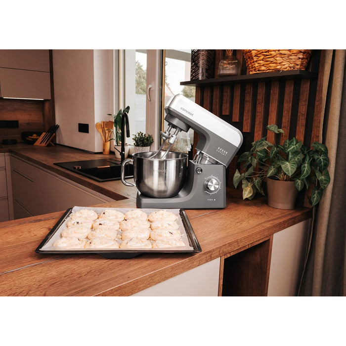 Concept Dough Expert Planetary Stand Mixer, 1900W, dual dough hook, bowl heating function, 6 speed settings, RM6010