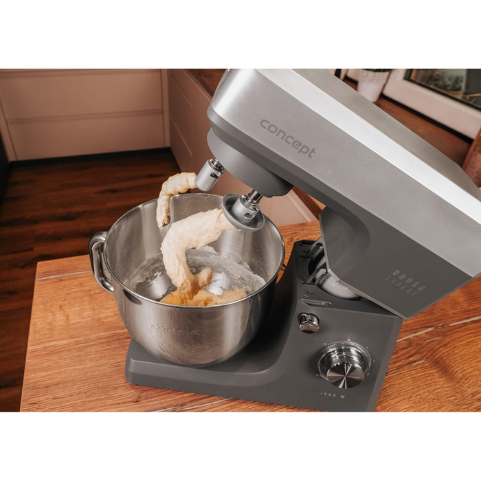 Concept Dough Expert Planetary Stand Mixer, 1900W, dual dough hook, bowl heating function, 6 speed settings, RM6010