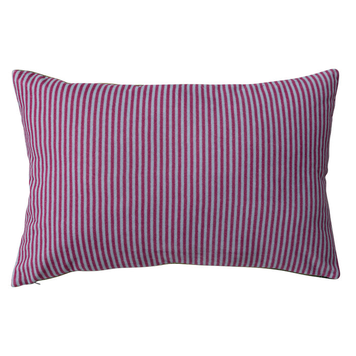 Cotton Velvet Lumbar Pillow with Embroidery