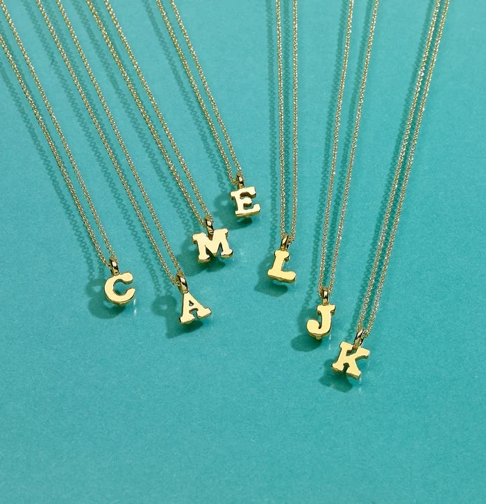 Dainty Initial Necklace in Gold