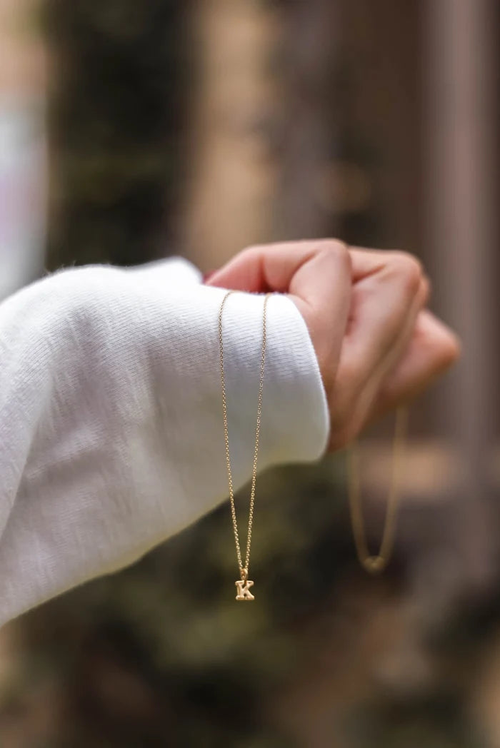 Dainty Initial Necklace in Gold