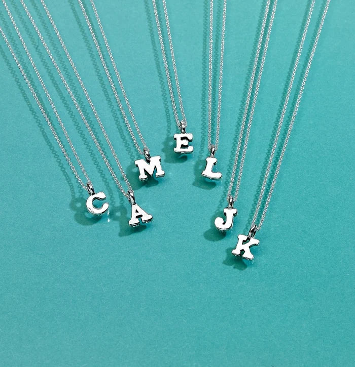 Dainty Initial Necklace in Silver