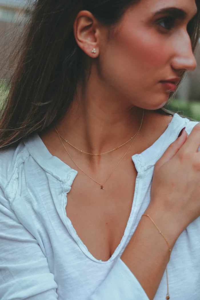 Dainty Initial Necklace in Silver
