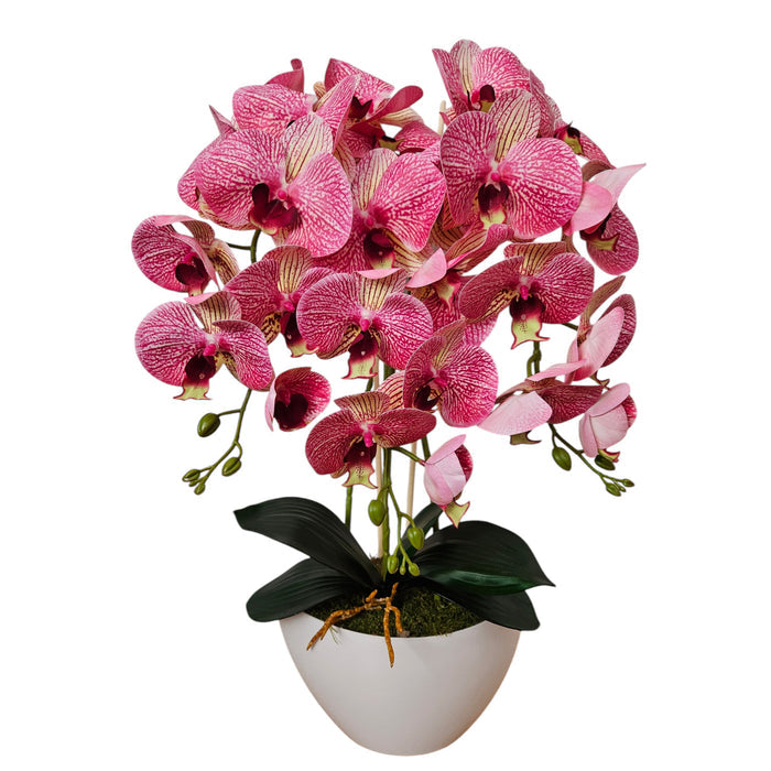 Damich artificial orchid, made of rubber, white pot, 3pgrk2