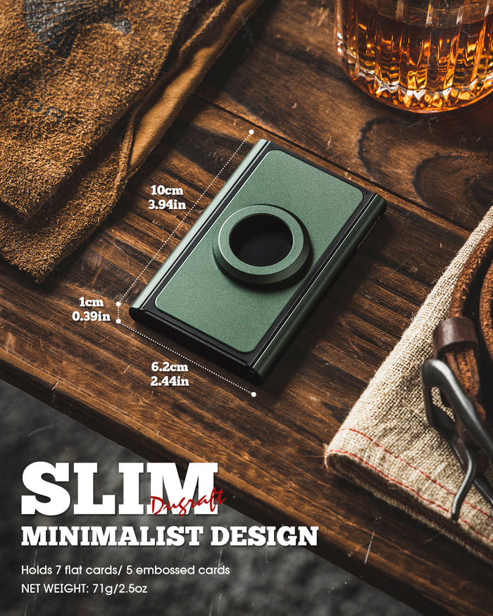 DC400- With/Without Money Clip & Airtag Holder, Slim Minimalist RFID Blocking Card Holder