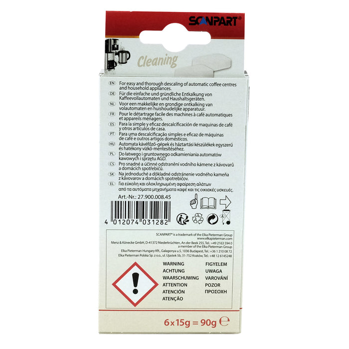 Decalcifying tablets for coffee makers, 6 pieces, universal, Scanpart