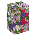 A collectible card box featuring a dense, colorful illustration of various fruits from the anime series One Piece, with the 'One Piece' brand name visible on the top panel.