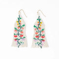 Delilah Multi Floral Beaded Fringe Earrings in Rainbow