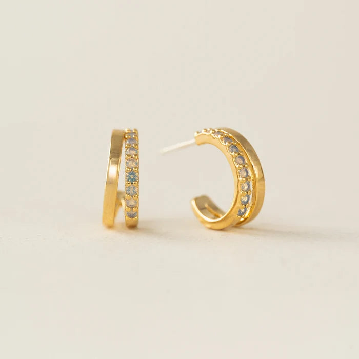 Dewdrop Hoop Earrings in Gold