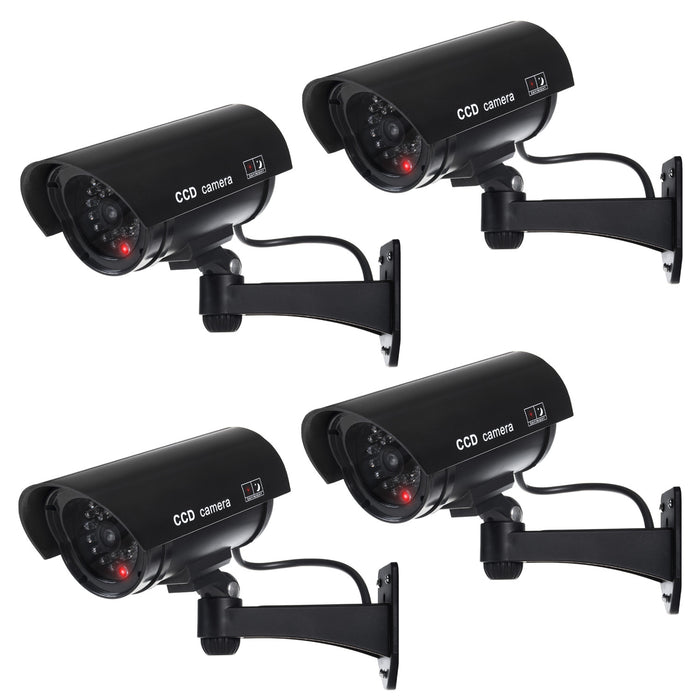 Dummy camera with flashing LED IR1100 B IR outdoor, black, 4 pieces