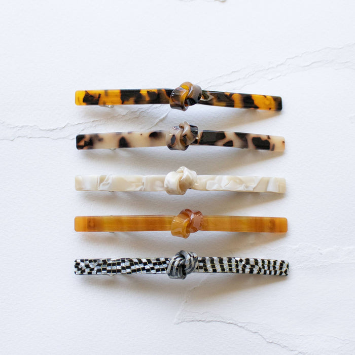 Eco French Twist Hair Barrettes: Micro Grey