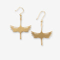 Edina Crane Dangle Earrings in Brass by INK + ALLOY
