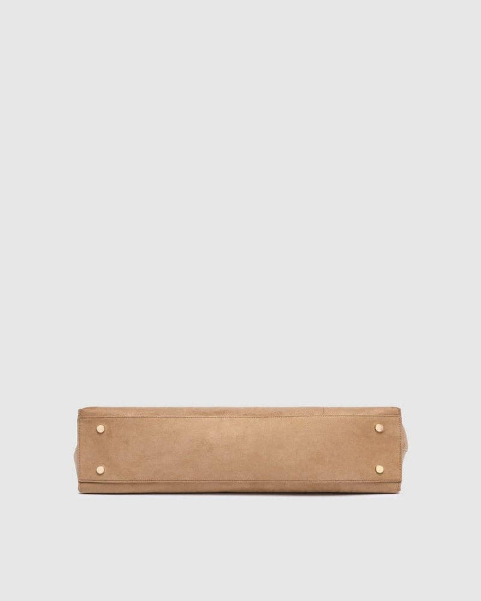 Elke Tote Bag in Suede Honey
