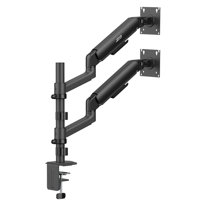Ergo Office Mount / Holder for 2 Monitors, Gas Spring, 17"-32", 1-10 kg, Matte Black, ER-692 B