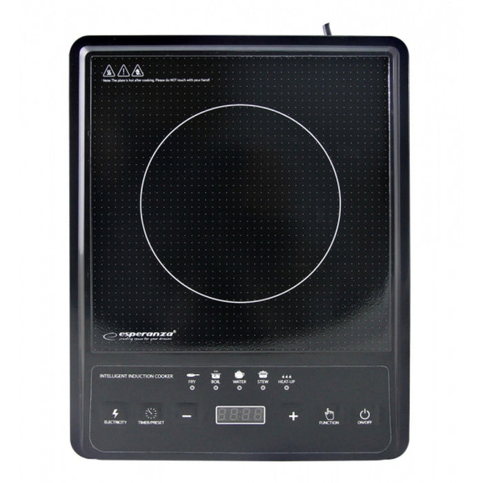 Esperanza Induction Cooktop, 2000W, 5 preset functions, large display, Krakatau