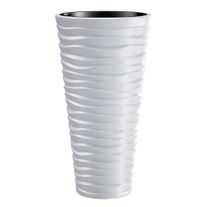 Flowerpot with removable insert Sand Slim DPSA400 white