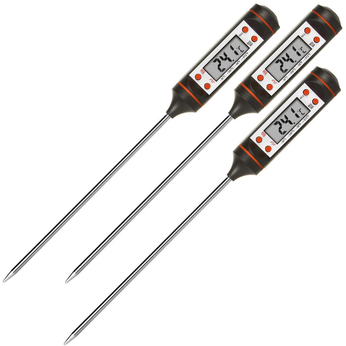 Food thermometer/probe, GreenBlue, probe length 15 cm, temp. range -50°C to +300°C., accuracy 0.1°C, GB178, 3 pcs.
