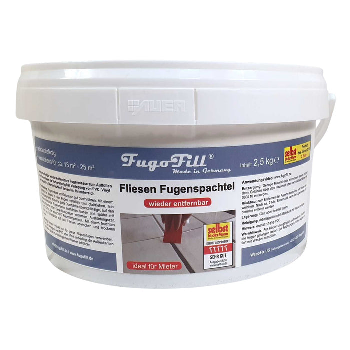 FugoFill removable tile grout, ready to use, 2.5kg, gray