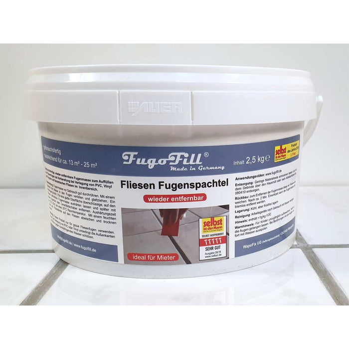 FugoFill removable tile grout, ready to use, 2.5kg, gray