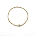 Gold Filled CURE Mother of Pearl Charm Waterproof Bracelet - 7"