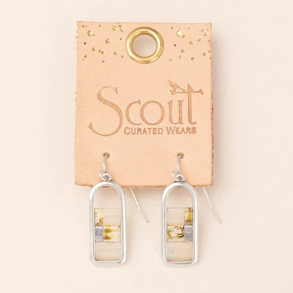 Good Karma Miyuki Frame Earring - Ivory/Silver