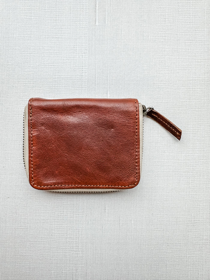 GR Compact Zipper Wallet in Chestnut