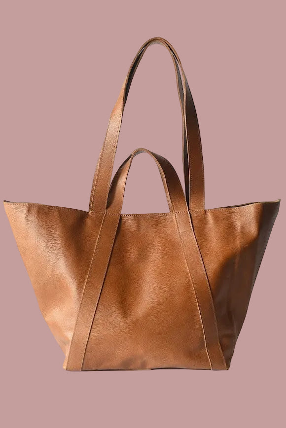 GR Origami Bag in Pebbled Cognac