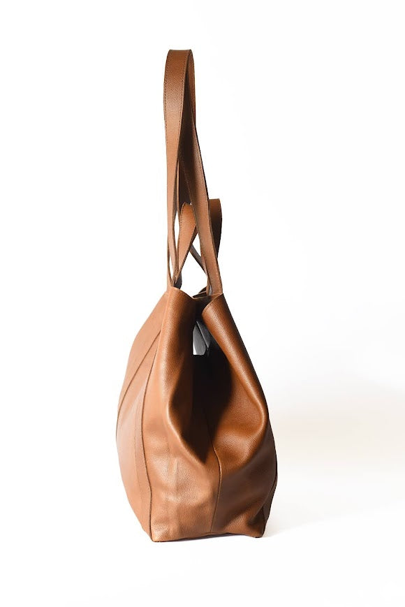 GR Origami Bag in Pebbled Cognac