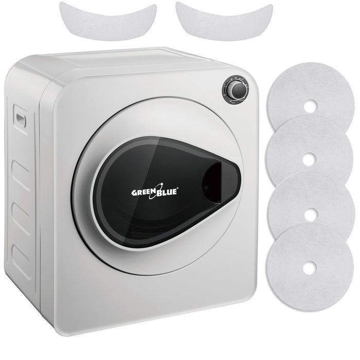 GreenBlue electric clothes tumble dryer, 3kg load, GB405+ 2pcs. GreenBlue GB483 tumble dryer filter set.
