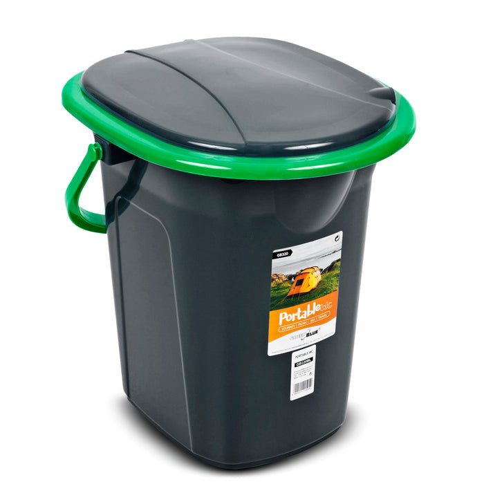 GreenBlue GB320BG Tourist Toilet Black and Green 19L Carrying Handle