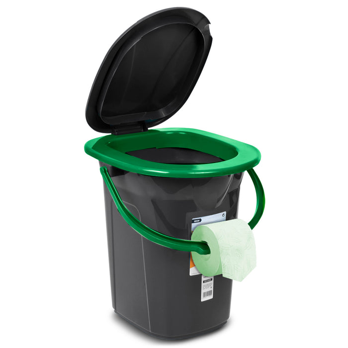GreenBlue GB320BG Tourist Toilet Black and Green 19L Carrying Handle