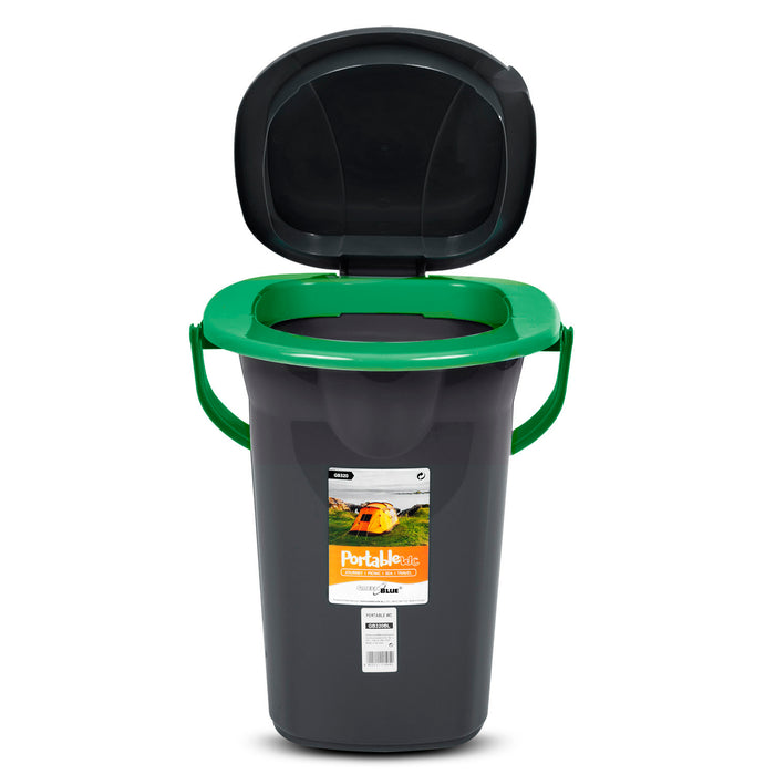 GreenBlue GB320BG Tourist Toilet Black and Green 19L Carrying Handle