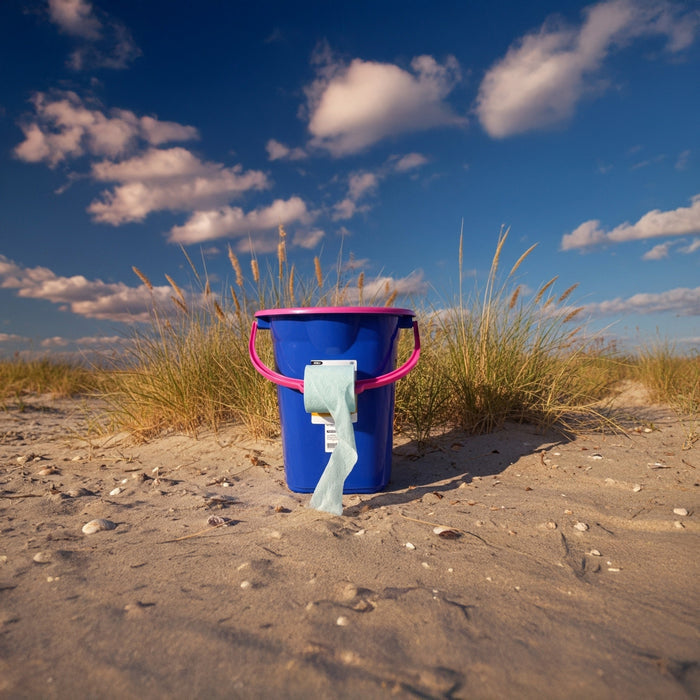 GreenBlue GB320BR 19L Portable Camping Toilet Bucket Travel Festival with Handle Detachable Seat - Navy Blue & Pink