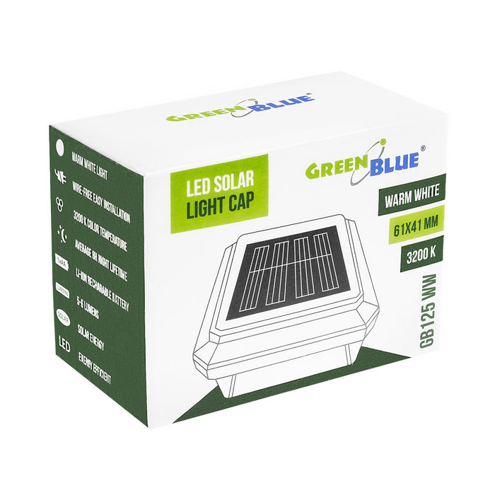 GreenBlue Solar LED Pole Light, 60x40mm, envelope-shaped canopy, 3200K, GB125 WW, 2 pieces