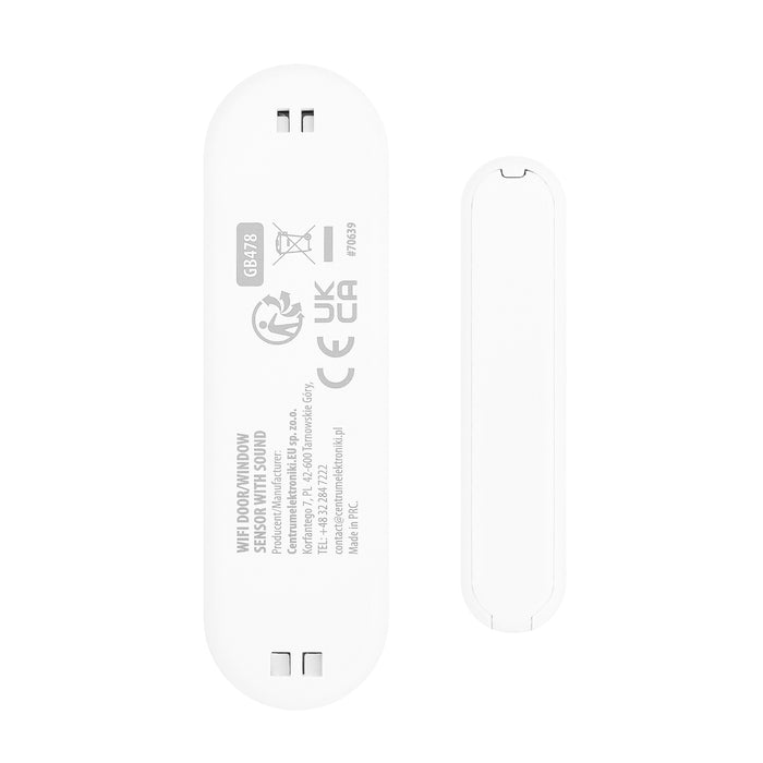GreenBlue Wireless Reed Switch / WiFi Door/Window Sensor, Android/iOS, 3.0V DC, LR03x2, with Alarm, GB478, 2 Sets