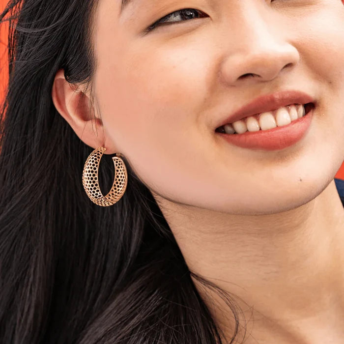 Gretchen Honeycomb Hoop Earrings