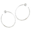 Hammered Post Earrings in Silver (1")