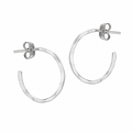 Hammered Post Earrings in Silver (.5")