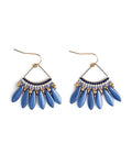 Heirloom Fan Drop Earrings in Blue