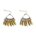 Heirloom Fan Drop Earrings in Olive