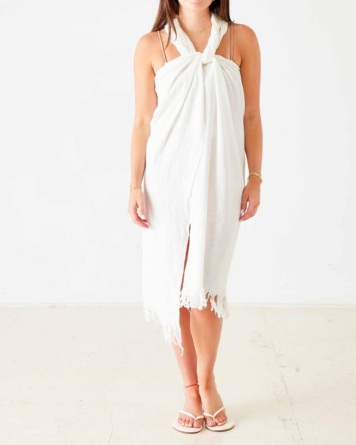 Hermosa Linen 3-Way Wrap in Off White