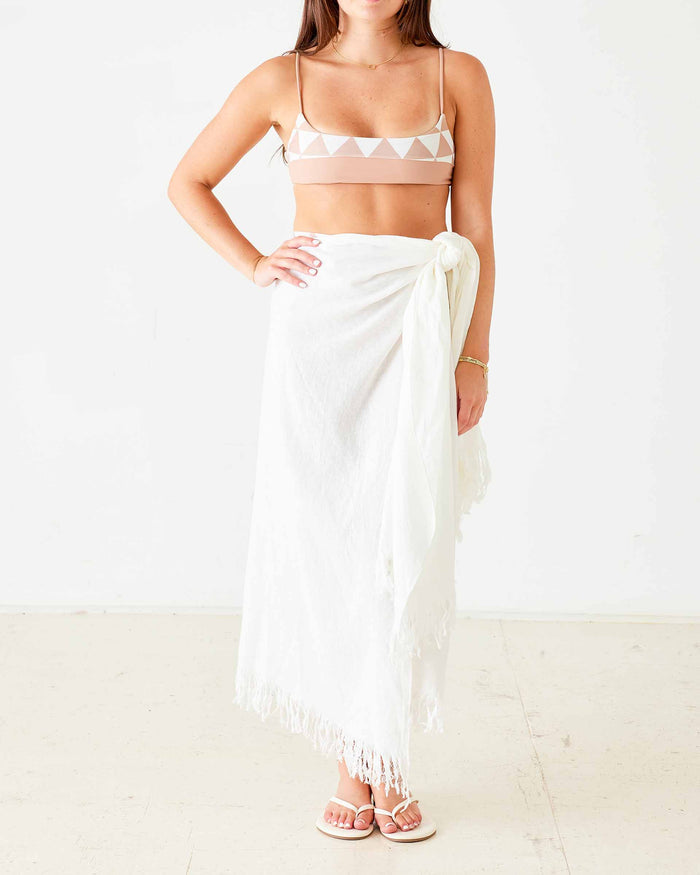 Hermosa Linen 3-Way Wrap in Off White
