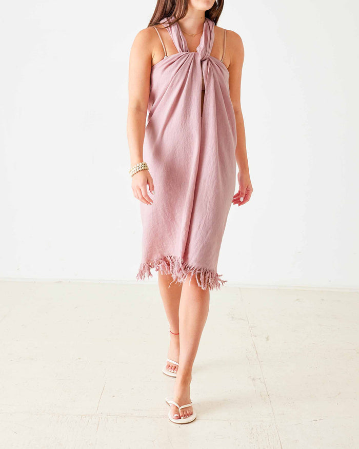 Hermosa Linen 3-Way Wrap in Paris Pink
