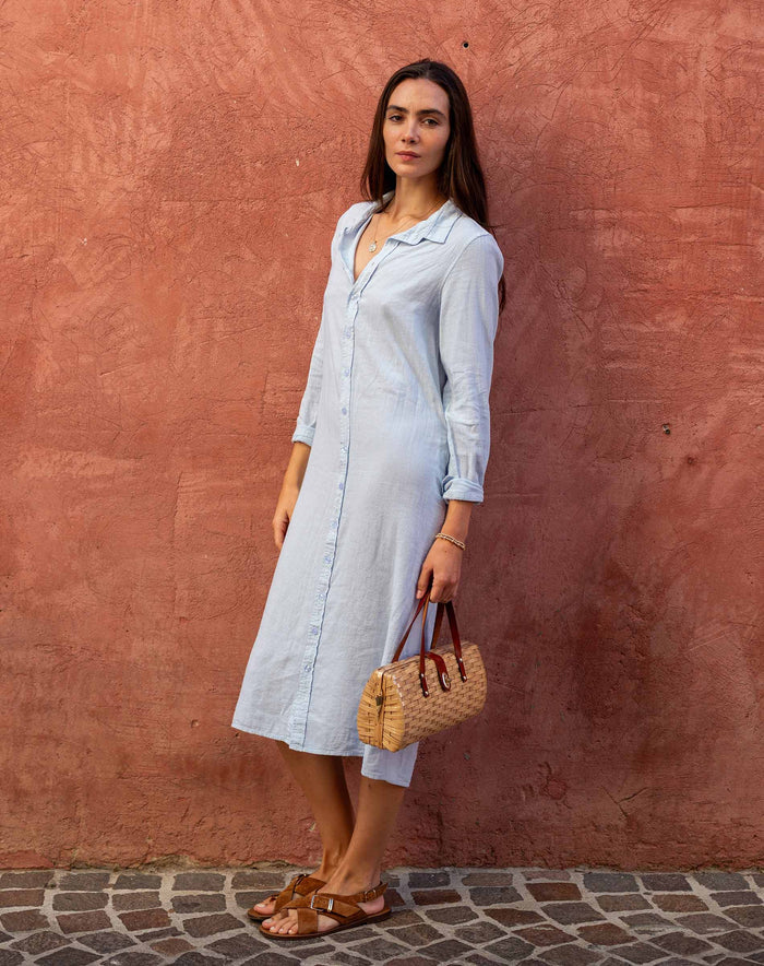 Hermosa Shirt Dress in Zen Blue