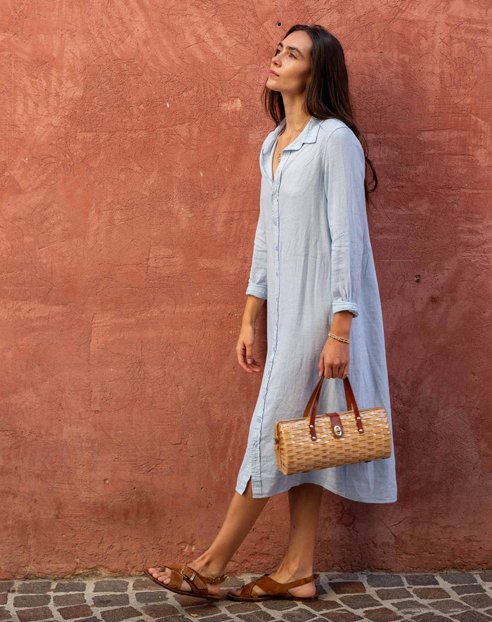 Hermosa Shirt Dress in Zen Blue