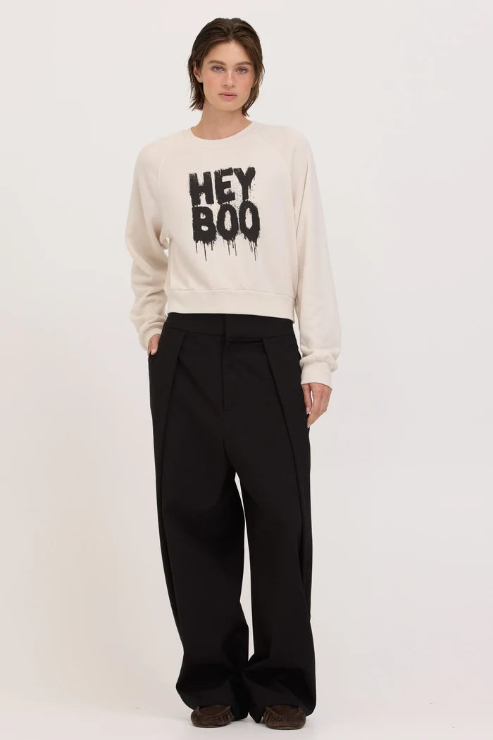 Hey Boo Sweatshirt in Vintage White