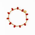 Hope Brass Stretch Bracelet with Glass Beads in Red by Ink & Alloy